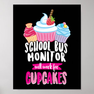 De schoolbusmonitor zal werken voor cupcakes poster
