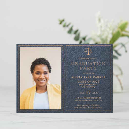 De schoolklas van de wet van 2022 afstuderen fotoe kaart (Staand voorkant)