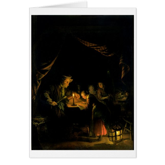 De schoolmeester, 1660-65 (olie op het paneel) (Voorkant)