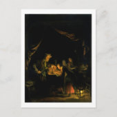 De schoolmeester, 1660-65 (olie op het paneel) briefkaart (Voorkant)