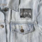 De schoolmeester vierkante button 5,1 cm (In situ)