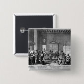 De schoolmeester vierkante button 5,1 cm (Voorkant /achterkant)