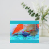 De schooners jib instellen briefkaart (Staand voorkant)