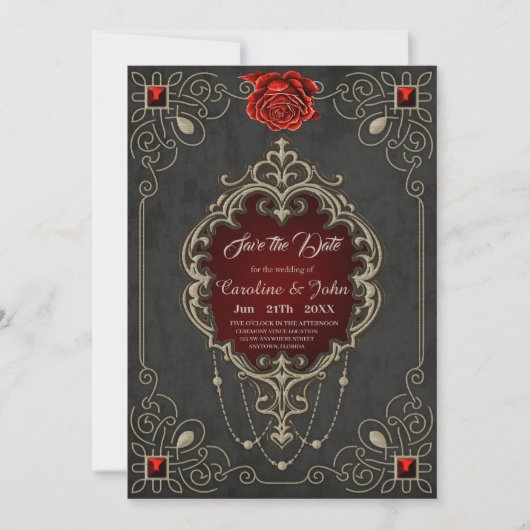 De schoonheid en rijkdom van de liefde save the date (Voorkant)