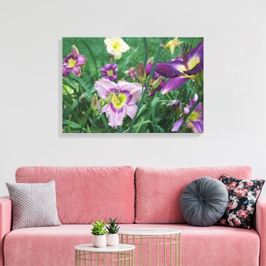 De schoonheid van Daylilies Canvas Afdruk (Insitu (Woonkamer))