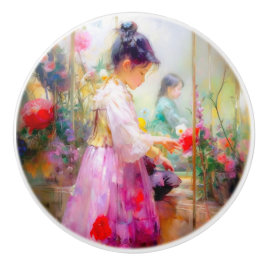 De schoonheid van de Bloemen Keramische Knop