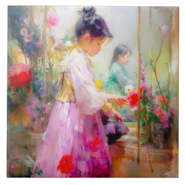 De schoonheid van de Bloemen Tegeltje