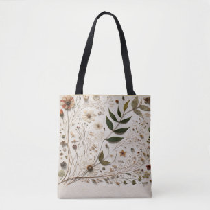 De schoonheid van de natuur botanische bloemen en tote bag