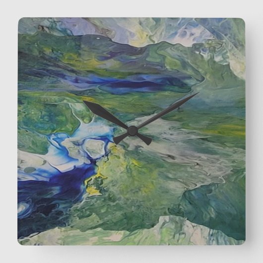 De schoonheid van de natuur vierkante klok (Voorkant)