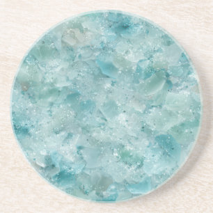 De schoonheid van de oceaan. Aqua Crystal. Zandsteen Onderzetter