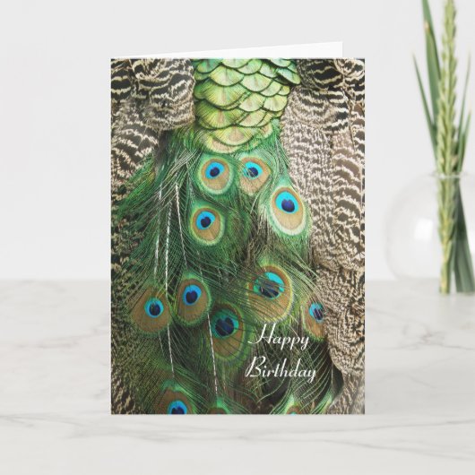 De Schoonheid van de pauw - het Wenskaart van de Kaart (Voorkant)