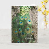 De Schoonheid van de pauw - het Wenskaart van de Kaart (Gele Bloem)