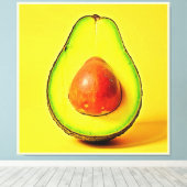 De schoonheid van een gezonde avocado canvas afdruk (Insitu (Houten vloer))