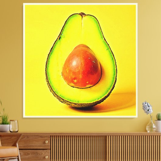 De schoonheid van een gezonde avocado canvas afdruk (Insitu (Woonkamer))