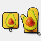 De schoonheid van een gezonde avocado ovenwant & pannenlap set (Voorkant)