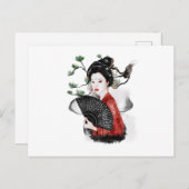 De schoonheid van een Japanse geisha Briefkaart (Voorkant / Achterkant)
