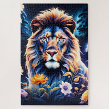 De schoonheid van een leeuw in de omgeving