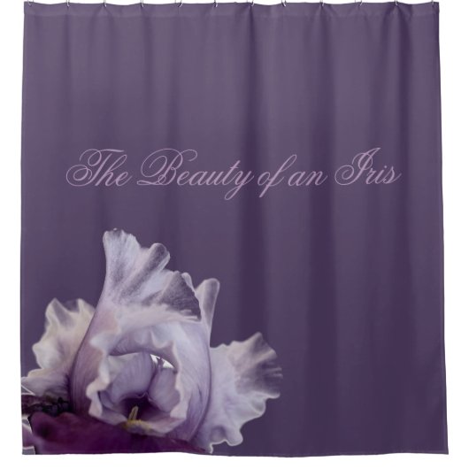 De schoonheid van een Paarse Iris Douchegordijn (Voorkant)