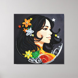 De schoonheid van een vrouw canvas afdruk