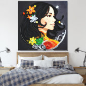 De schoonheid van een vrouw canvas afdruk (Insitu (Slaapkamer))