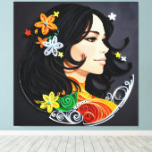 De schoonheid van een vrouw canvas afdruk (Insitu (Houten vloer))