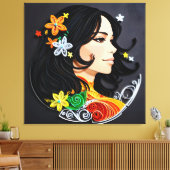 De schoonheid van een vrouw canvas afdruk (Insitu (Woonkamer))