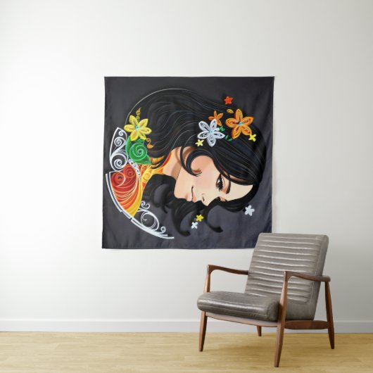 De schoonheid van een vrouw. wandkleed (In Situ (horizontaal))