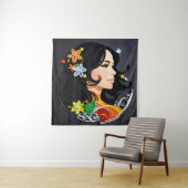 De schoonheid van een vrouw. wandkleed (In situ)