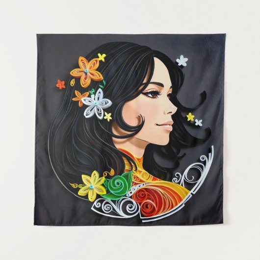 De schoonheid van een vrouw. wandkleed (Voorkant)