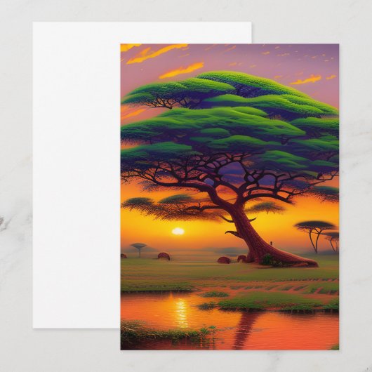 De schoonheid van het Afrikaanse landschap Kaart (Voorkant / Achterkant)