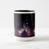 De schoonheid van het fractale kunstportret van Tr Tweekleurige Koffiemok (Center)