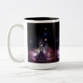 De schoonheid van het fractale kunstportret van Tr Tweekleurige Koffiemok (Links)