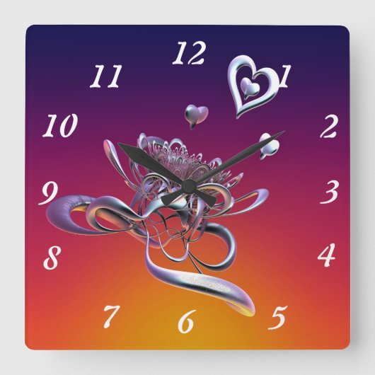 De schoonheid van het hart vierkante klok (Voorkant)