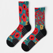 De schoonheid van het leven vieren met papaverbloe sokken (Links)