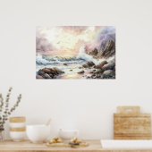 De schoonheid van het Zee op de Zonnevaste Waterve Poster (Keuken)