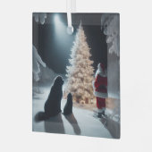 De schoonheid van Kerstmis met nieuws en de kerstm Glas Ornament (Voorkant links)