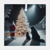 De schoonheid van Kerstmis met nieuws en de kerstm Glas Ornament (Achterkant)