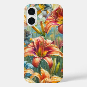 De schoonheid van lelies, Waterverf door Natasha U iPhone 16 Hoesje