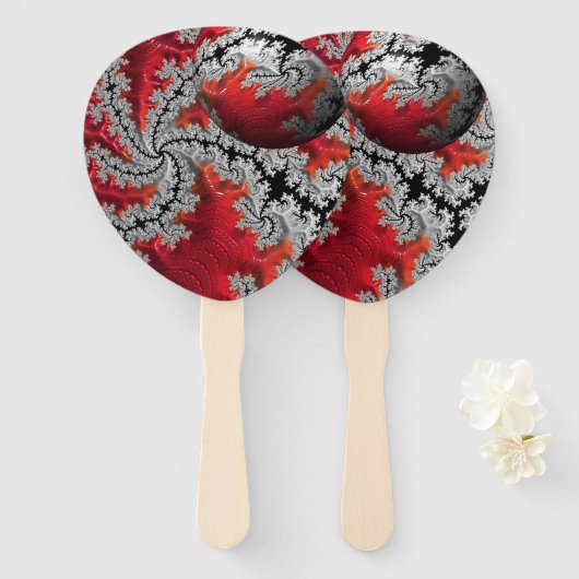 De schoonheid van Mandelbrots Fans Handwaaier (Voorkant en achterkant)