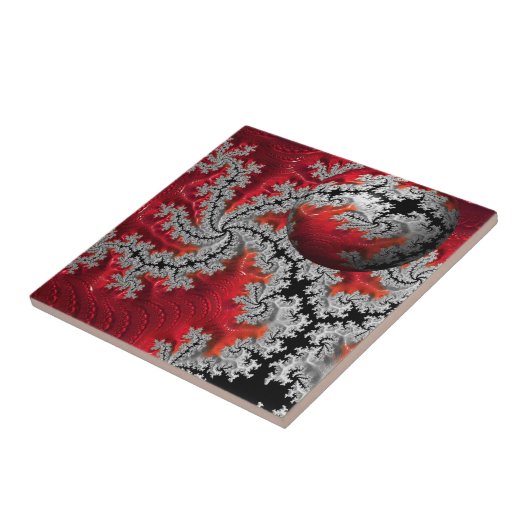 De schoonheid van Mandelbrots keramische Tegel Tegeltje (Zijkant)