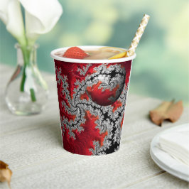 De schoonheid van Mandelbrots Paper Cups Papieren Bekers