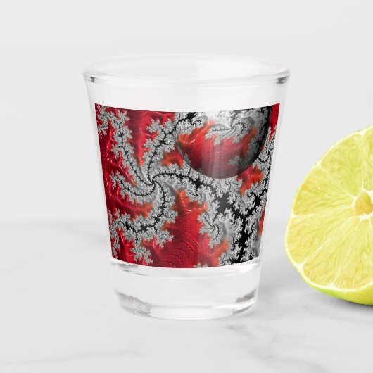 De schoonheid van Mandelbrots Shot Glass Shot Glas (Voorkant)
