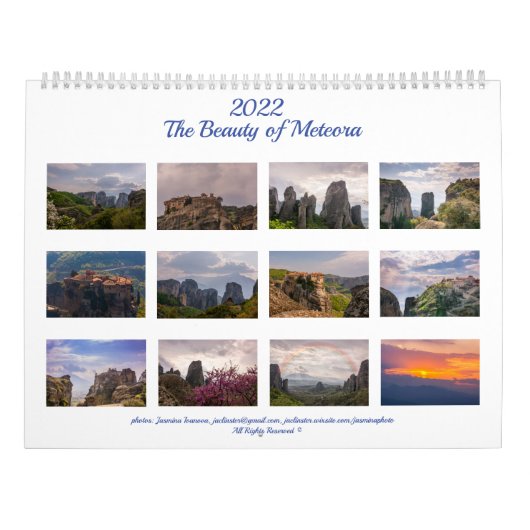 De schoonheid van Meteora - Grote Kalender (Achterkant)