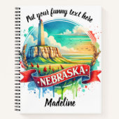 De schoonheid van Nebraska in levendige waterverf Notitieboek (Voorkant)