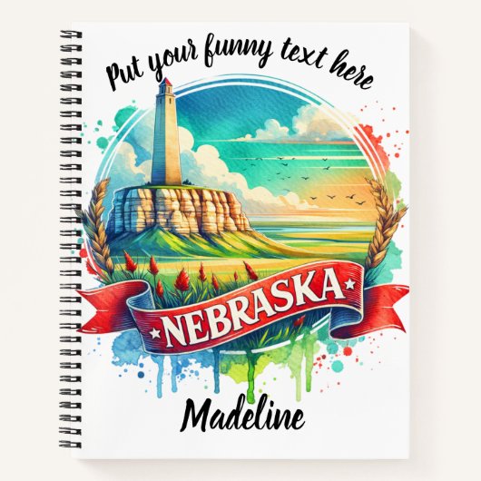 De schoonheid van Nebraska in levendige waterverf Notitieboek (Voorkant)