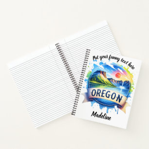 De schoonheid van Oregon in levendige kunst Notitieboek