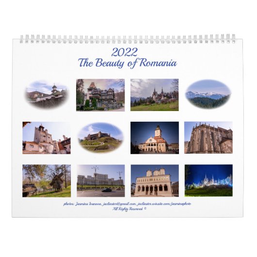 De schoonheid van Roemenië - Grote agenda Kalender (Achterkant)