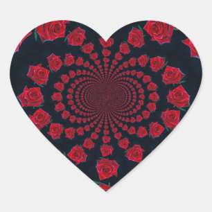 De schoonheid van Rozen: Floral Fantasy Hart Sticker