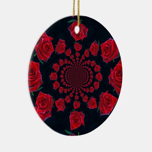 De schoonheid van Rozen: Floral Fantasy Keramisch Ornament (Rechts)