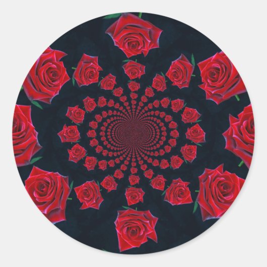 De schoonheid van Rozen: Floral Fantasy Ronde Sticker (Voorkant)